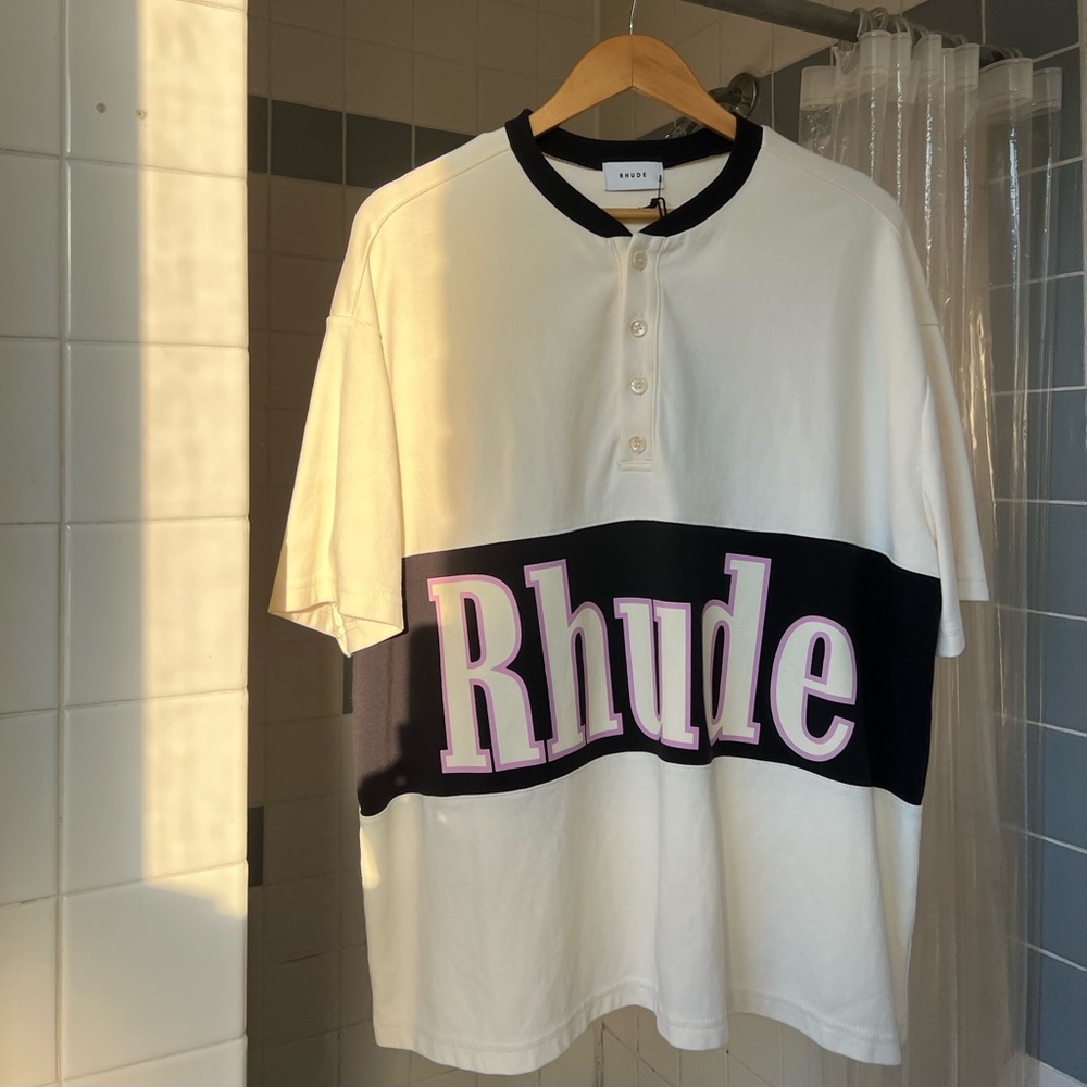 RHUDE Panel Henley 【Black/Cream】【M】